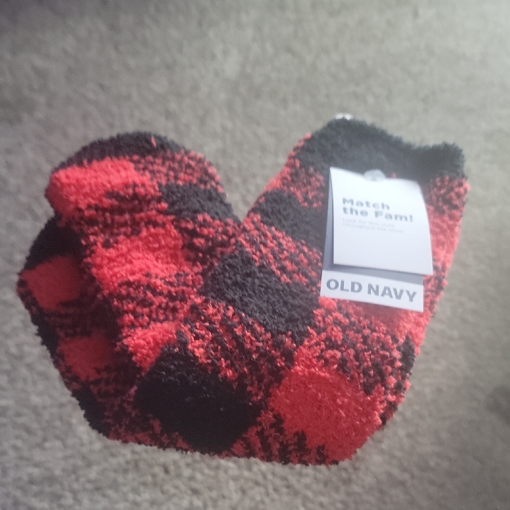 Old Navy Red and Black Checkered Socks